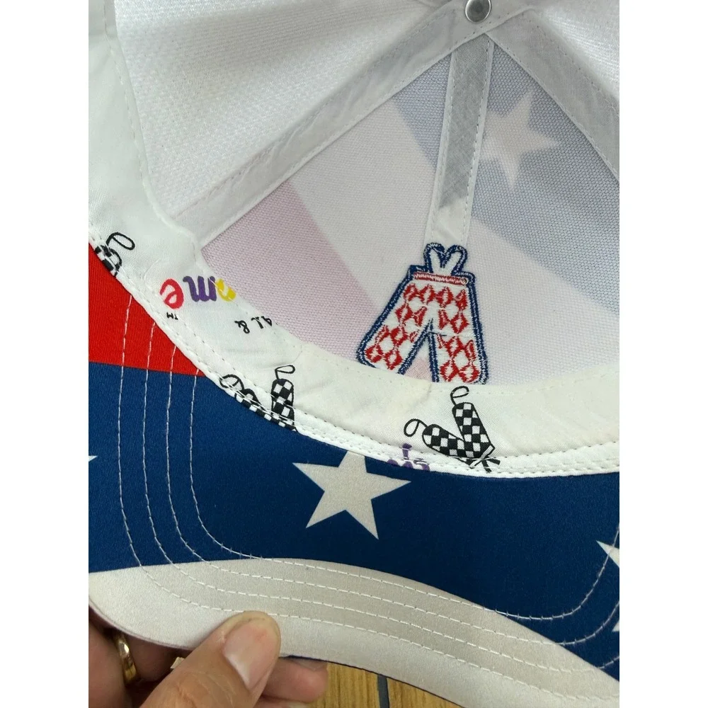 Royal & Awesome Golf Hat Stars and Stripes Patriotic Red White Blue Mesh Cap